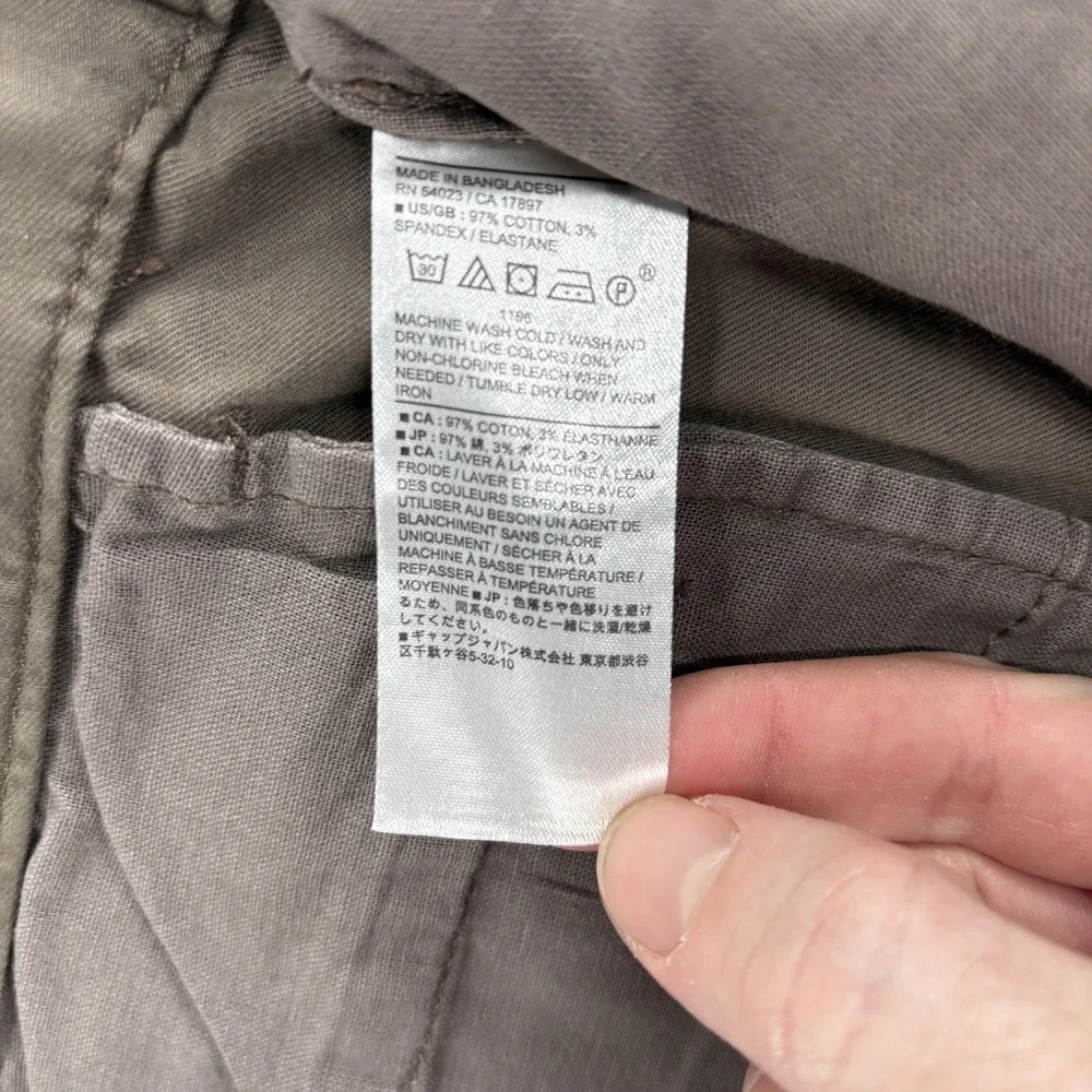 Banana Republic Lived-In Shorts Mens 38 Brown Chino Flat Front Stretch 9